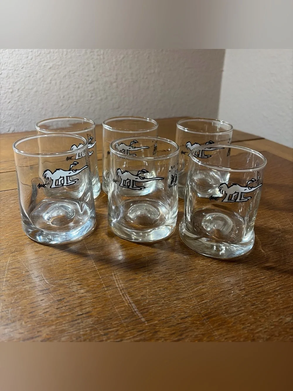 Vintage B.C. Comic Character Glass Johnny Hart Signed Cartoon Set of 6